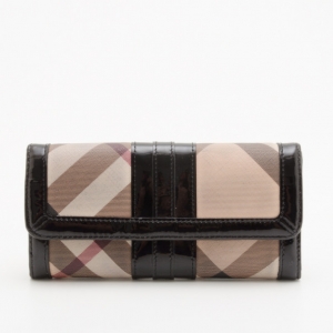 Pre Owned Burberry Continental Nova Check Wallet