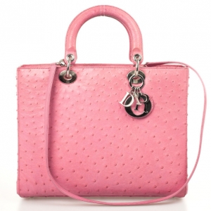 Pre Owned Christian Dior Medium Lady Dior in Ostrich