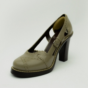 Pre Owned Balenciaga Grey Patent Perforated Leather Cut-Out Pumps Size 35.5