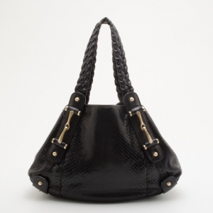 Pre Owned Gucci Black Pelham Python Tote 