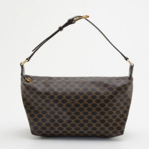Pre Owned Celine Black Canvas & Leather Monogram Pochette
