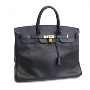 Pre Owned Hermes Black Taurillon Clemence Birkin 40