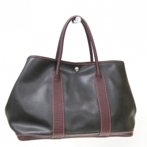 Pre Owned Hermes Black and Brown Amazonia Garden Party Tote