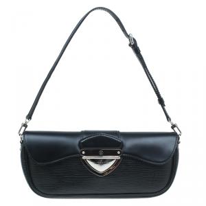 Pre Owned Louis Vuitton Black Epi Leather Montaigne Clutch Bag