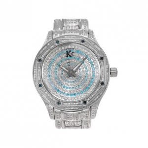 Pre Owned Techno Com Silver Diamond Mens Watch 