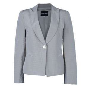 Pre Owned Giorgio Armani Single Breasted Textured Jacket M
