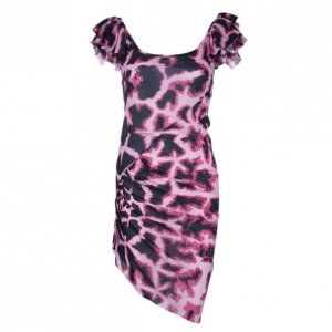 Pre Owned Just Cavalli Leopard Print Scoop Neck Dress S