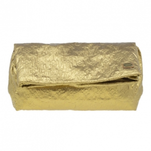 Pre Owned Louis Vuitton Gold Monogram Cowhide Leather Limelight Clutch GM