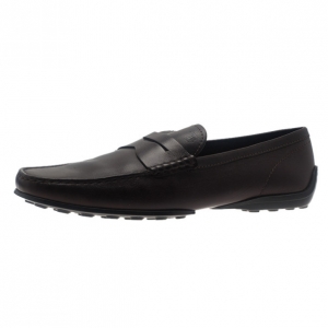 Pre Owned Tod's Brown Leather Penny Loafers Size 43