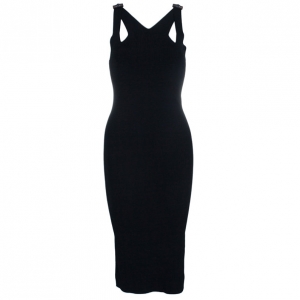 Pre Owned Gucci Bamboo Detail Cutout Bodycon Dress S