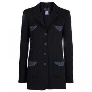 Pre Owned Chanel Black Four Pocket Jacket M