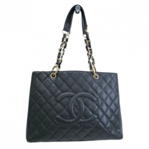 Pre Owned Chanel Black Caviar Leather Grand Shopper Tote