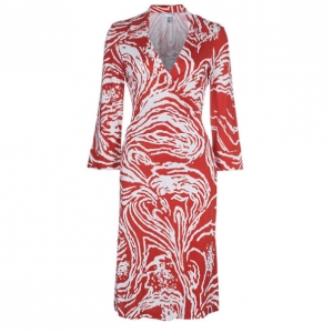 Diane von Furstenberg Vintage Justin Wrap Silk Jersey Dress M