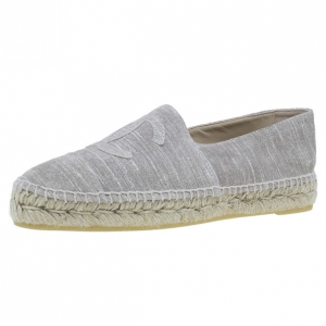 Pre Owned Chanel Beige Suede CC Espadrilles Size 39