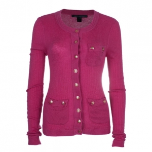 Pre Owned Marc by Marc Jacobs Pink Button Down Cashmere Cardigan S