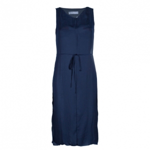 Pre Owned Lanvin Navy Belted Slip Dress S