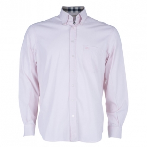 Pre Owned Burberry Brit Light Pink Classic Fit Stretch Cotton Men's Shirt XL