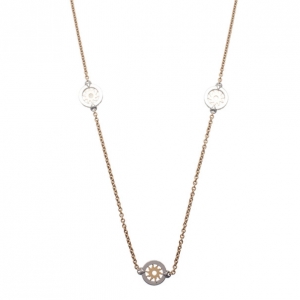 Pre Owned Bvlgari Tondo Sun Stainless Steel and 18K Yellow Gold Sautoir Necklace