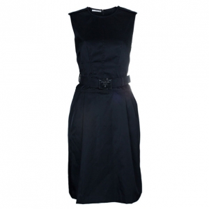 Pre Owned Prada Black Belted Shift Dress S