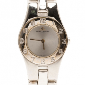 Pre Owned Baume & Mercier Silver Stainless Steel Classic Women's Wristwatch 24MM
