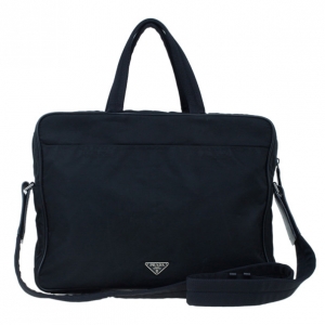 Pre Owned Prada Black Nylon Briefcase