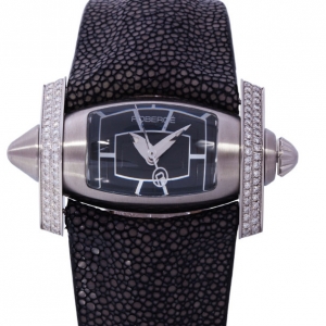 Pre Owned Roberge Black Stainless Steel Virgo Women's Wristwatch 48MM