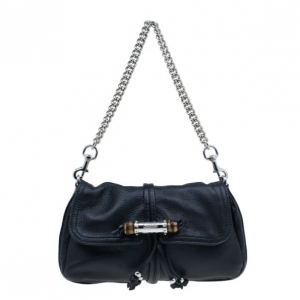 Pre Owned Gucci Black Leather Small Jungle Shoulder Bag