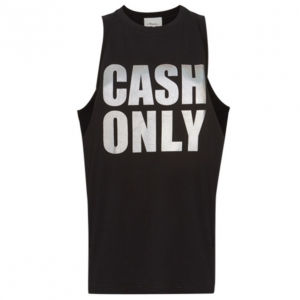 Pre Owned 3.1 Phillip Lim Black "Cash Only" Logo Tank S