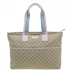 Pre Owned Gucci Beige GG Canvas Tote Bag