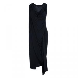 Pre Owned Alexander Wang Black Draped Neck Jersey Maxi Dress S