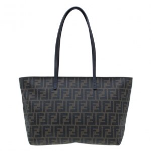 Pre Owned Fendi Zucca Tobacco Roll Tote