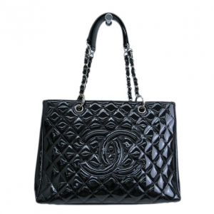 Pre Owned Chanel Enamel Caviar Grand Shopper Tote GST