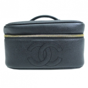 Pre Owned Chanel Black Caviar Vanity Bag