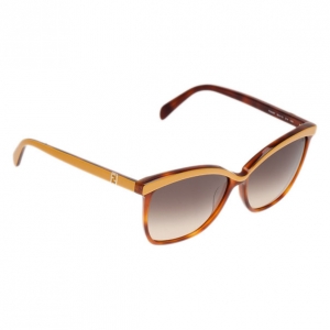 Pre Owned Fendi Tortoise Frame 5287 Cat Eye Sunglasses