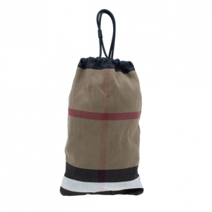 Pre Owned Burberry House Check Canvas Little Drawstring Duffel Bag