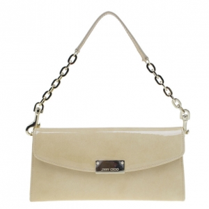 Pre Owned Jimmy Choo Nude Patent Leather Riane Clutch