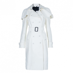 Pre Owned Burberry Prorsum White Capelet Trench Coat S