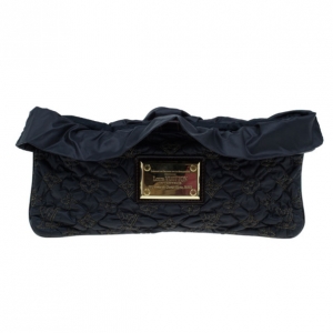 Pre Owned Louis Vuitton Black Monogram Nylon Devi Pochette MM
