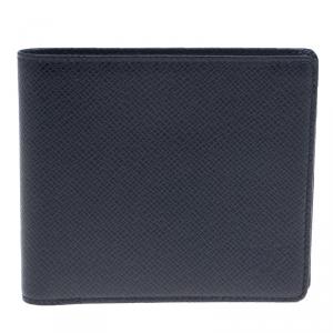 Pre Owned Louis Vuitton Black Taiga Bi Fold Wallet