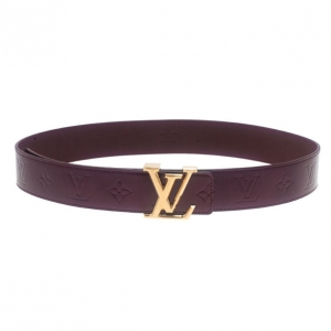 Pre Owned Louis Vuitton Amarante Monogram Vernis Initials Belt 85CM