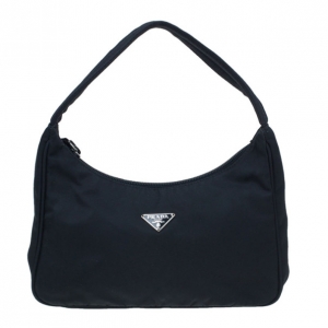 Pre Owned Prada Black Nylon Mini Tessuto Shoulder Bag