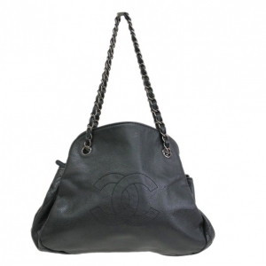 Pre Owned Chanel Black Caviar Chain Shoulder Bag