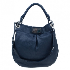 Pre Owned Marc by Marc Jacobs Blue Leather Classic Q Hillier Hobo