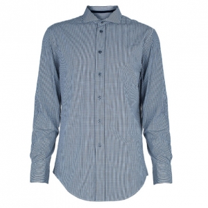 Pre Owned Emporio Armani Men's Check Formal Shirt L
