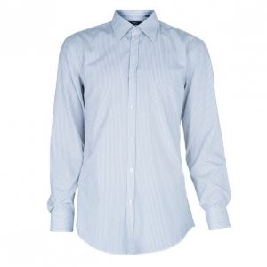 Pre Owned BOSS By Hugo Boss Men's Striped Formal Shirt L