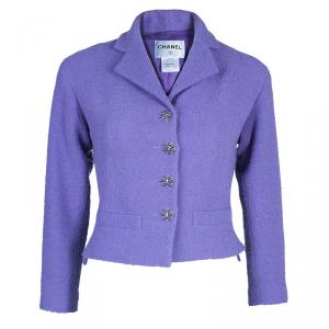 Pre Owned Chanel Lavender Tweed Jacket S