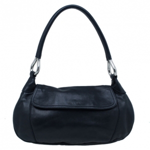 Pre Owned Prada Black Leather Shoulder Bag