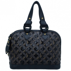 Pre Owned Louis Vuitton Black Noir Monogram Sequins Eclipse Alma
