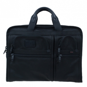 Pre Owned Tumi Black Alpha T-Pass Expandable Laptop Briefcase