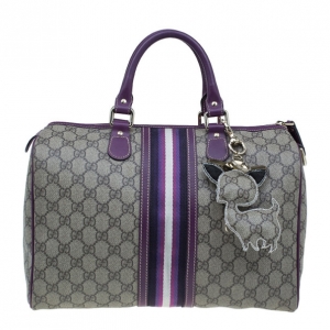Pre Owned Gucci Limited Edition Purple Stripe GG Monogram Joy Boston Bag